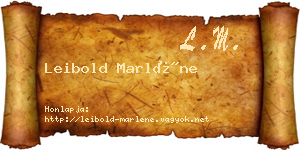 Leibold Marléne névjegykártya
